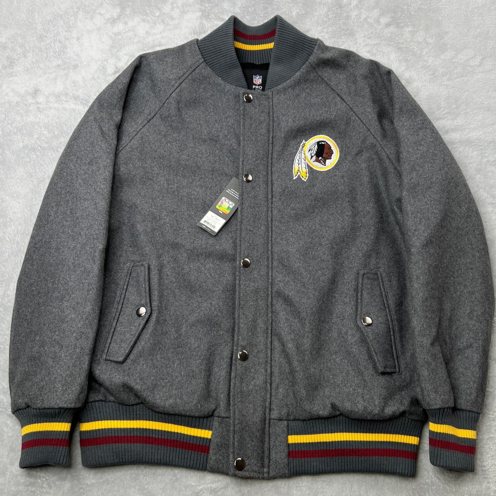 NFL Pro Line Washington Redskins Valor Stadium Wool Jacket Grey 2XL 2 Sided NWT